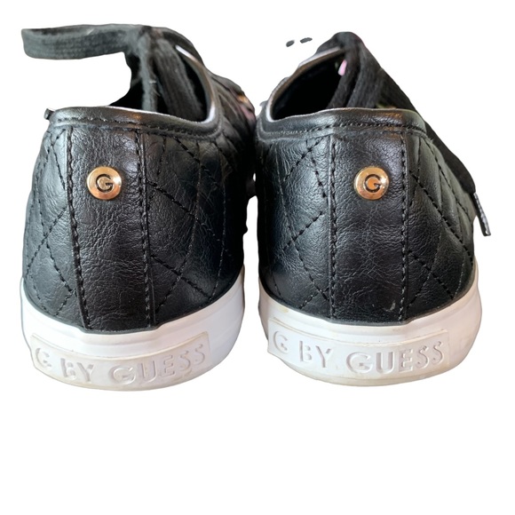 G by Guess Black Quilted Lace Up Sneakers with Gold Accents Size 8 - Picture 4 of 9